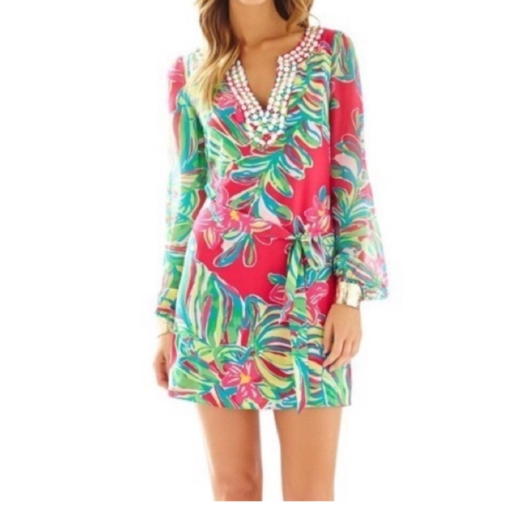 Lilly Pulitzer Women's Pomegranate Jungle Tumble Saemus Dress Size 8
